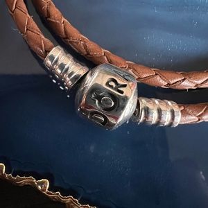 Pandora Double Leather Bracelet in brown